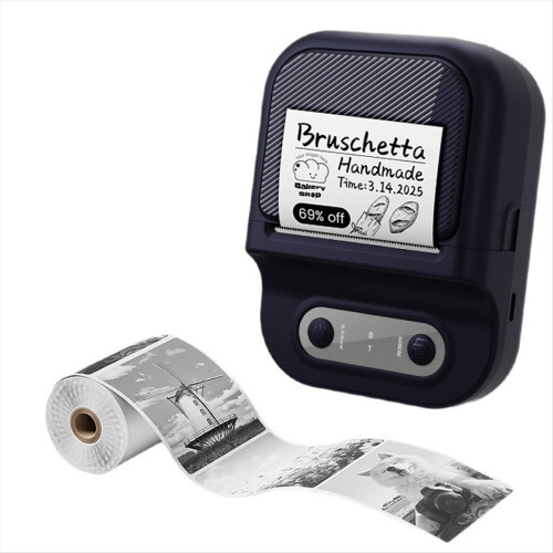 Wireless Mini Portable Printer Suitable for Storehouse Express Black
