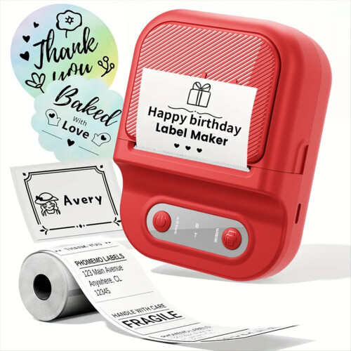 Wireless Mini Portable Printer Suitable for Storehouse Express Red