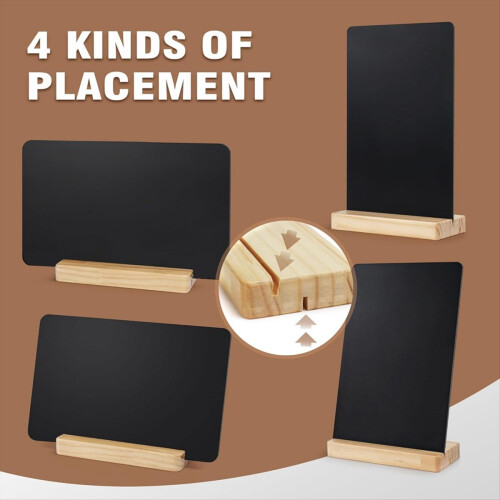 Placa pequena com palavras em lousa - Pacote com 2 unidades de 8x12 polegadas com suporte de madeira 1