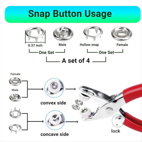 Vintrex 200Set Metal Snap Button Kit 1