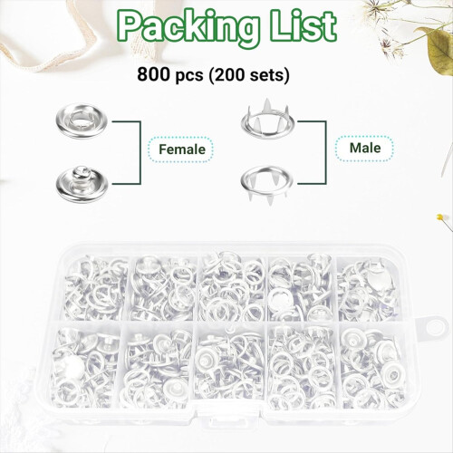Vintrex 200Set Metal Snap Button Kit 2