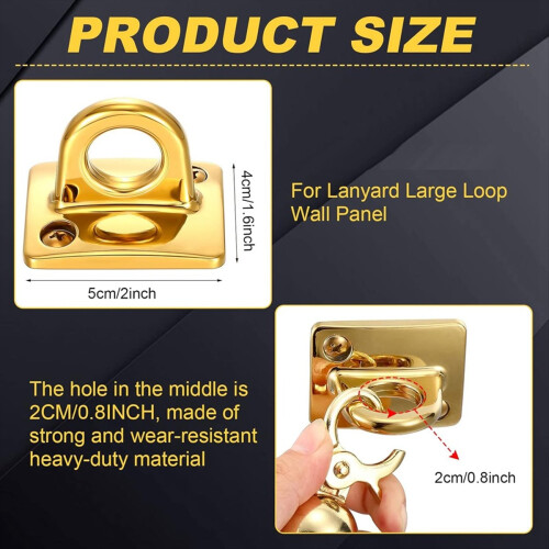 2 Pcs Gold Loop Wall Plate Post Queue Barrier 1