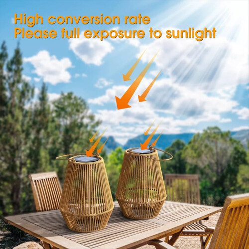 Solarlaterne Solar-Korblaternen für den Außenbereich, Boho-Lichter für draußen 1