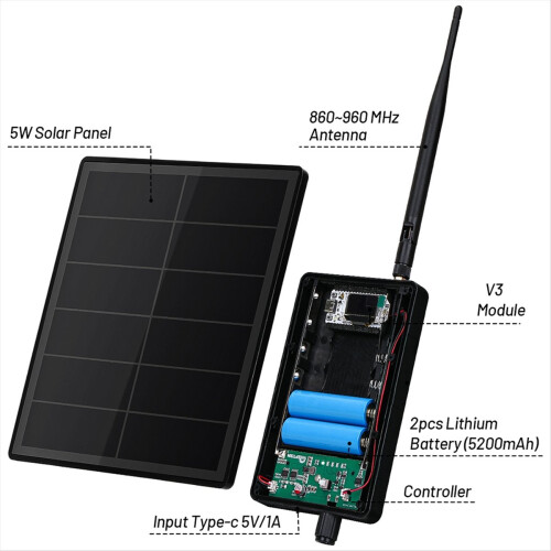 D5 Solarknoten mit 5V Solarpanel Heltec ESP32 LoRa 32 V3 2