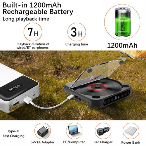 -918 Φορητή συσκευή αναπαραγωγής CD BT Music Player Θήκη CD με προστασία από τη σκόνη 2