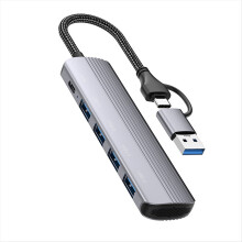 7-i-1 USB-hub 3.0-splitter for USB-disk til kontorarbeid