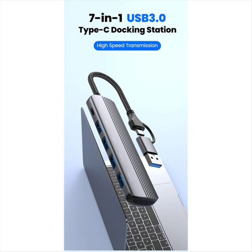 7 i 1 USB Hub 3.0 Splitter til Office Work USB-disk 1