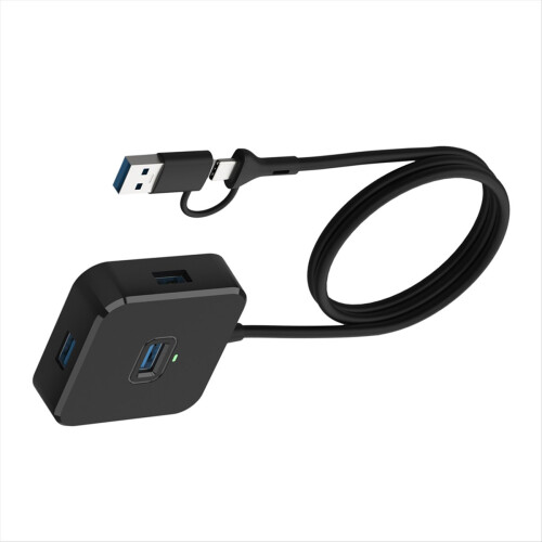 4-i-1 USB-splitter-hub USB 3.0-hub til bærbar computer Én træk Fire 1