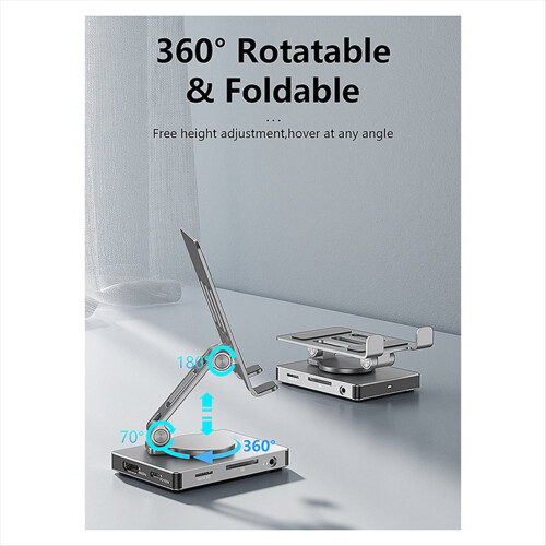USB C foldbar dockingstation PD 100W 2