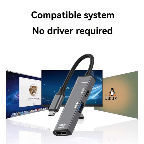 Type-C HUB Dockingstation 4K@120Hz - Kompatibel PD100W 1