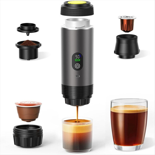 Electric Espresso Machine - 20Bar Self‑Heating Camping Coffee Maker