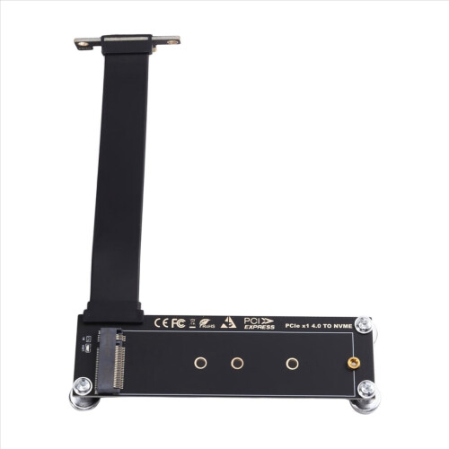 Câble d'extension PCI-E 4.0 X1 vers SSD M.2 NVMe, angle 90, clé M