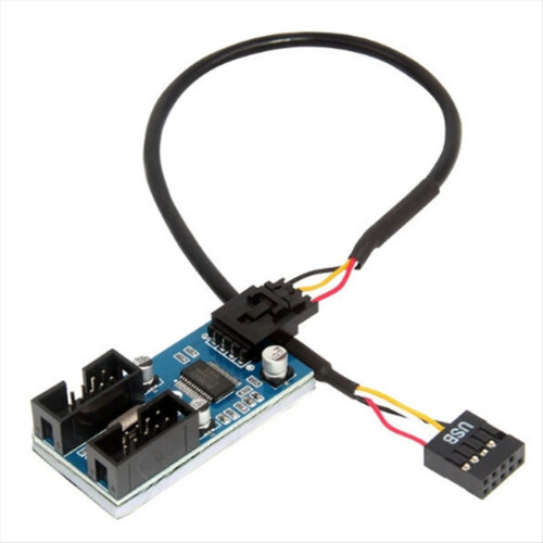Διαχωριστής USB 9 ακίδων μητρικής πλακέτας USB θηλυκή διεπαφή κεφαλίδας διαχωριστή 1