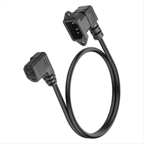 Cavo di prolunga per computer IEC C13-C14 a 90 gradi, 0,6 m 1