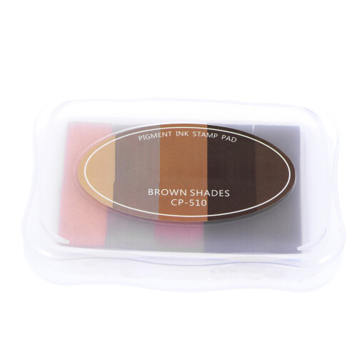 5 Colors Gradient Ink Pad Eco Friendly Hand Printed Stamp Pad Brown