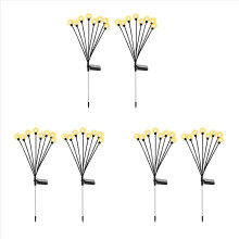 Lampy ogrodowe solarne, ulepszone, 8 diod LED Firefly, ciepła biel, 2 szt.