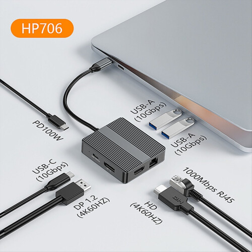 Hub USB C Adapter USB 3.2 Stacja dokująca do laptopa typu A 2