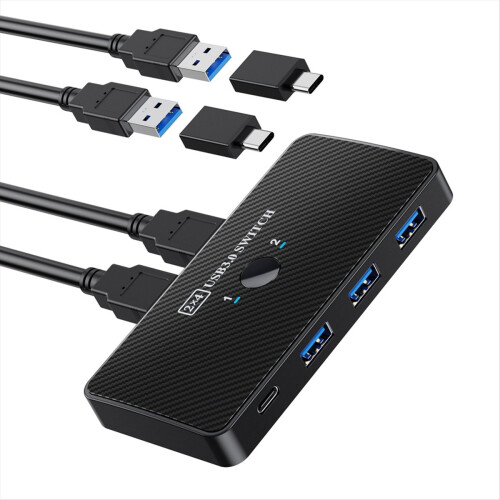 Przełącznik USB 3.0, 2 wejścia, 4 wyjścia