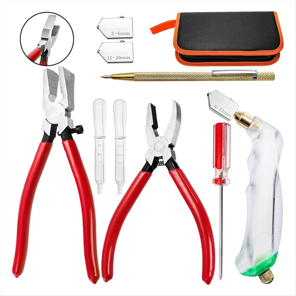 9Pcs Glass Running Breaking Pliers And Glass Cutter Kit 4711841439800
