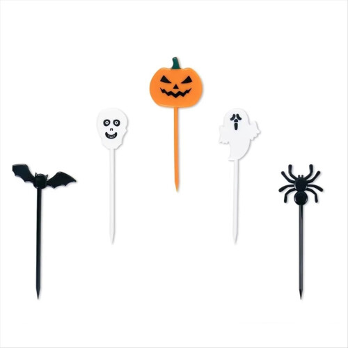 Οδοντογλυφίδα για Halloween, Κολοκύθα, Φάντασμα, Νυχτερίδα, Πιρούνι Φρούτων, Επιδόρπιο