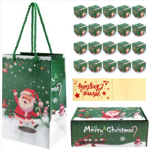 Christmas Money Box Set Gift Box for Cash Present Pull (Green 20pcs)