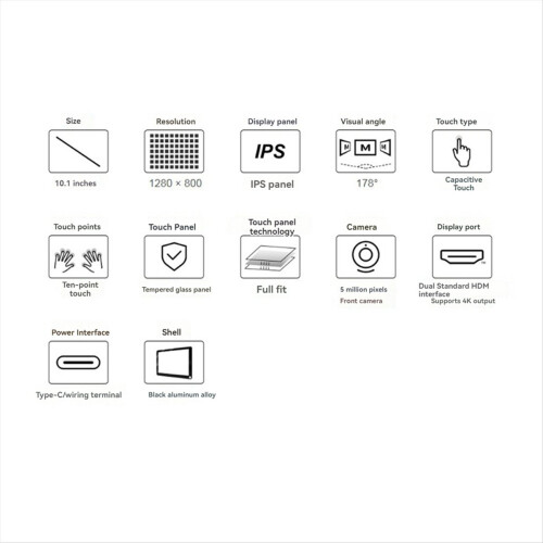 10.1 Inch LCD Display Touch Screen with 5MP Front Camera EU Plug