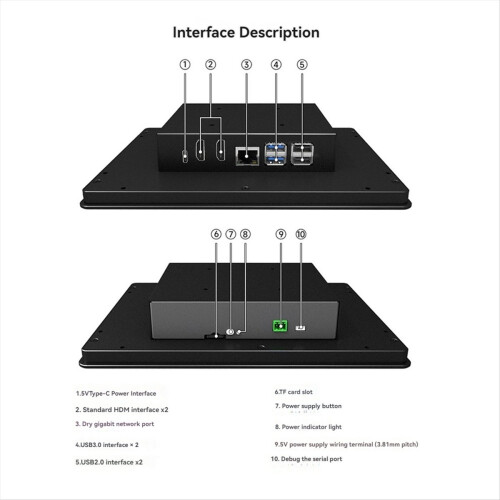 10.1 Inch LCD Display Touch Screen with 5MP Front Camera EU Plug 2