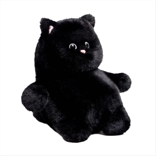 Boneca de gatinho super macia e relaxante, preta 1