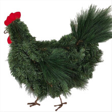 Christmas Rooster Chicken Wreath Artificial Rustic Christmas Wreath