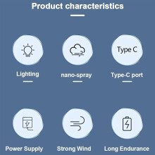 Camping Natlampe 1200mAh Genopladelig 3 Niveau Dæmpbar C