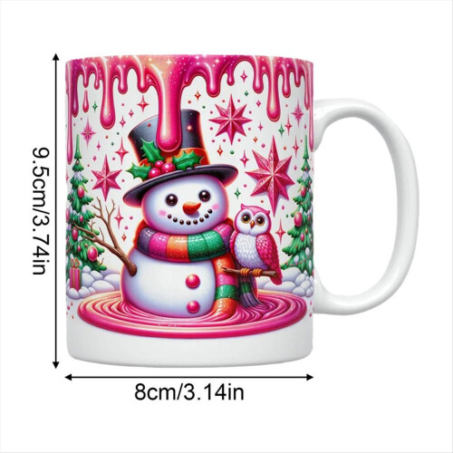 Canecas de café com tema de Natal, xícara de café de boneco de neve 1