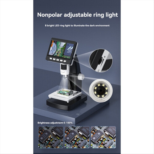 Microscop digital de 4,3 inci, mărire 1000X, microscop cu monede USB 2