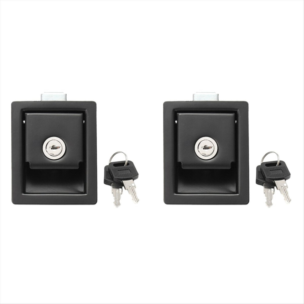 2Pcs Rv Car Paddle Entry Door Lock Latch Black 4711841471787