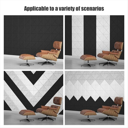 Pacote com 12 painéis acústicos, painéis de espuma à prova de som de 12x12x0,4 polegadas, branco 2