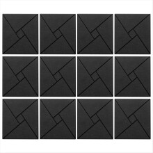 12 panouri acustice, panouri din spumă fonoabsorbante 12x12x0,4 in, negre