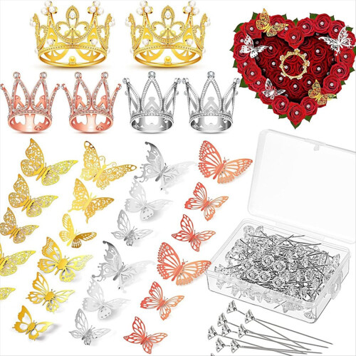 166 Pcs Crown Decor for Flower Bouquet Multicolor 1