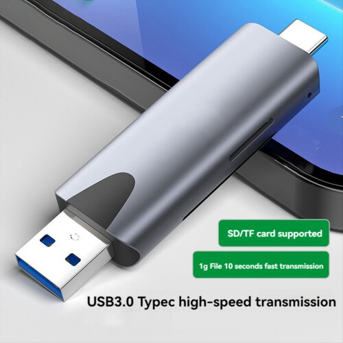 Αναγνώστης καρτών 2 σε 1 Type-C/USB 3.0 Αναγνώστης καρτών TF/SD υψηλής ταχύτητας 1