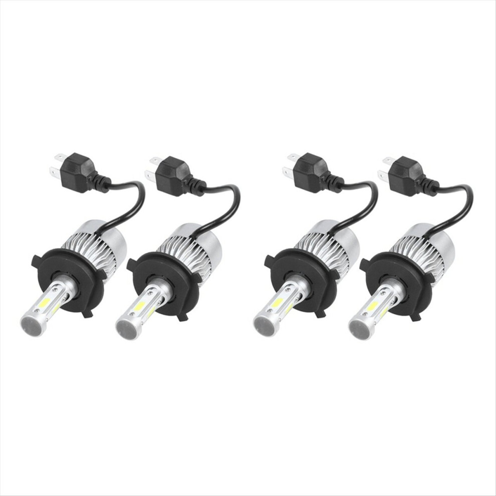 2Pair S2 H4 72W 8000Lm Led Headlight Car Hi/Lo Beam Bulbs 6000K White 4711841477215