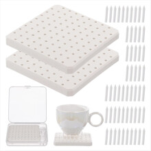 2 buc. tampoane refractare ceramice, cu 120 buc. cuie de susținere pentru stâlpi de cuptor