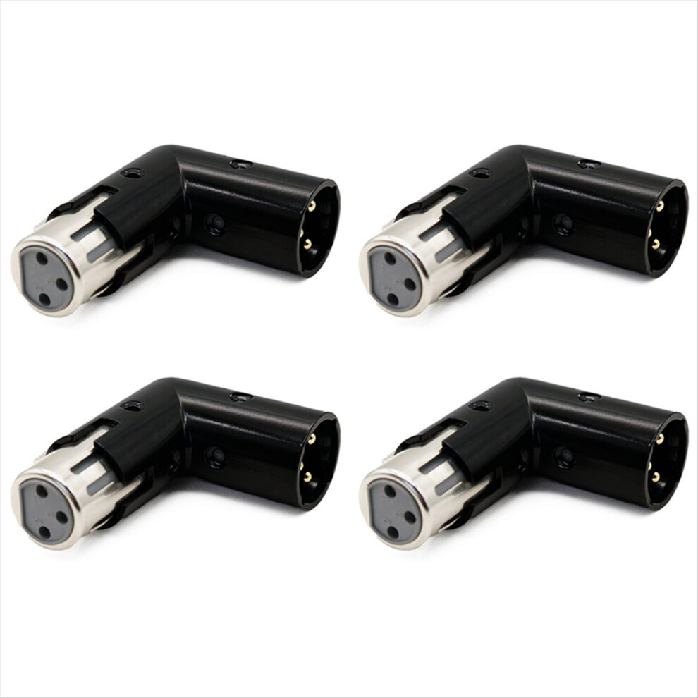 4Pcs 3Pin Xlr Angle Adapter Male To Female Xlr 90 Degree Adapter 4714188489972
