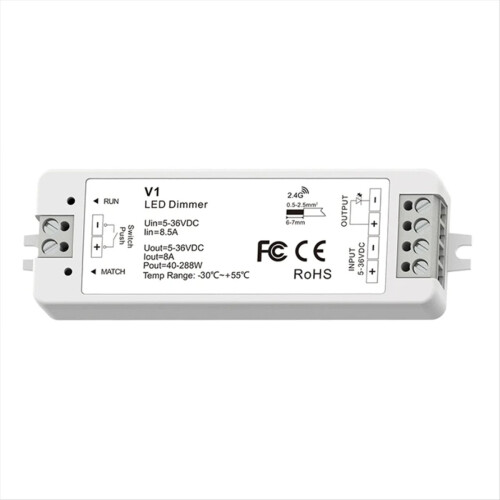 Mini Style LED Dimmer KIT Εσωτερικός φωτισμός 12V 24V 1CH
