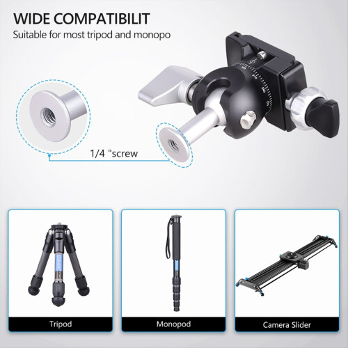Mini Reverse Ball Head 360 Degree Rotating Camera tripod head 1