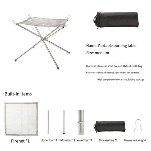 Outdoor camping bonfire rack burning rack barbecue grid Medium 2