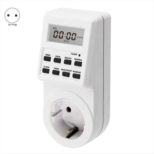 Digital timeruttak Elektronisk tidsbryter 24-timers uttak EU-plugg 2