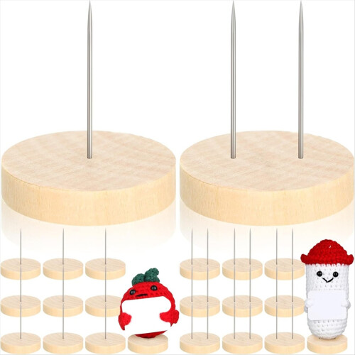 Suporte para boneca de crochê, agulha de aço simples e dupla, suporte para boneca