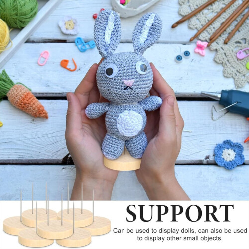 Suporte para boneca de crochê, agulha de aço simples e dupla, suporte para boneca 2