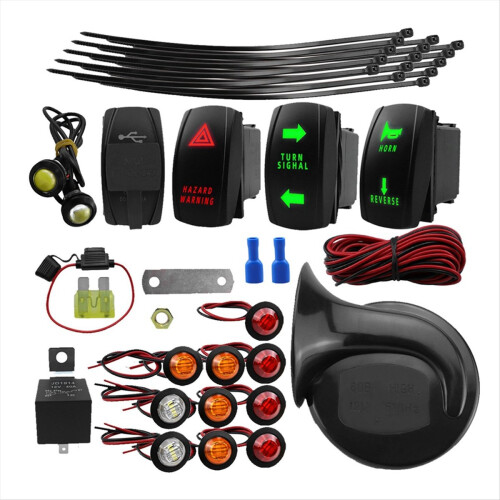 Universal ATV UTV blinklyshornsæt, 2 porte USB relæhornsikring 2