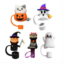 15 ks Halloween slamený kryt čiapky roztomilý duch slamený vrchný kryt slamy