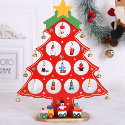 DIY Wooden Christmas Tree Christmas Tree Gift three-dimensional green 2