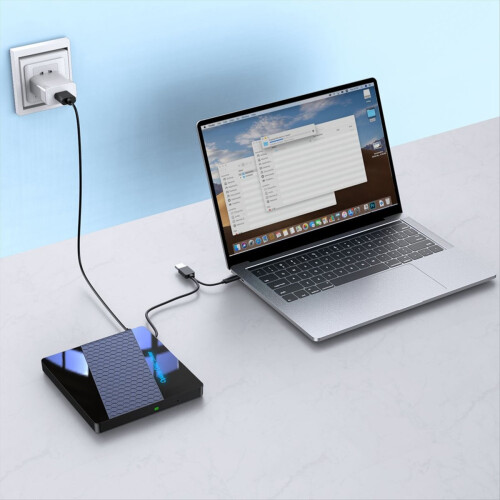 Εξωτερική μονάδα οπτικού δίσκου CD DVD 7 σε 1 USB 3.0 τύπου C, συσκευή εγγραφής DVD